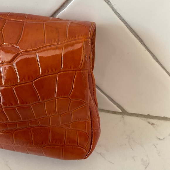 Kate Spade Vibrant Orange Embossed Clutch